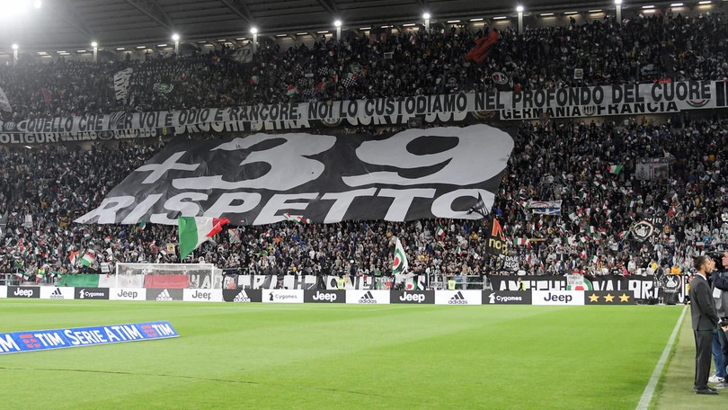 Juventus-Fiorentina, l'Allianz Stadium ricorda le vittime dell'Heysel
