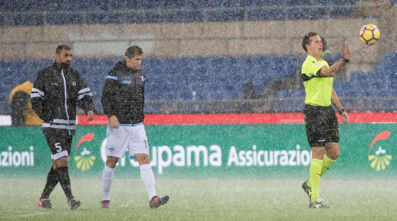 Rinvio Lazio-Udinese: le immagini del diluvio