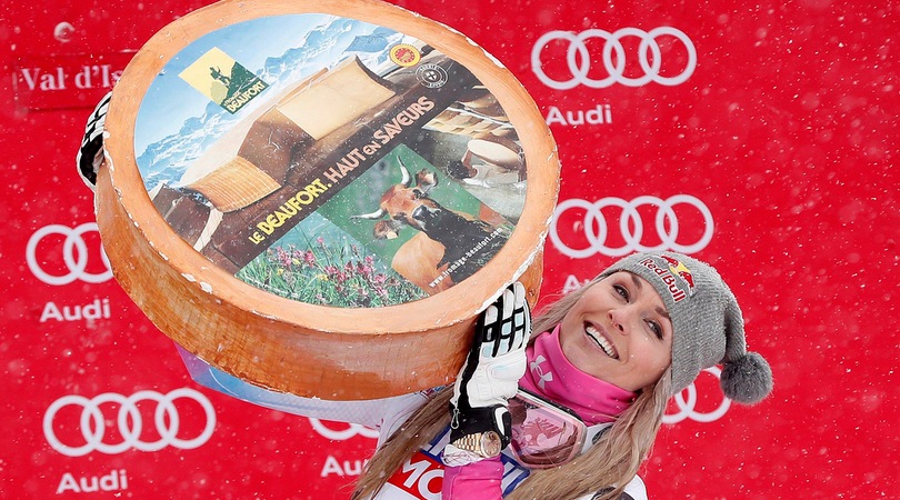 La Vonn vince il Super G... e il formaggio