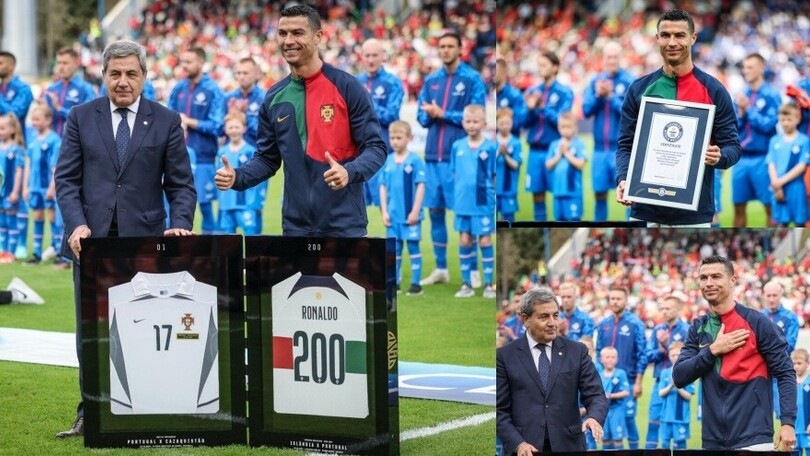 Ronaldo fa 200 con il Portogallo: premiato prima della sfida con l'Islanda