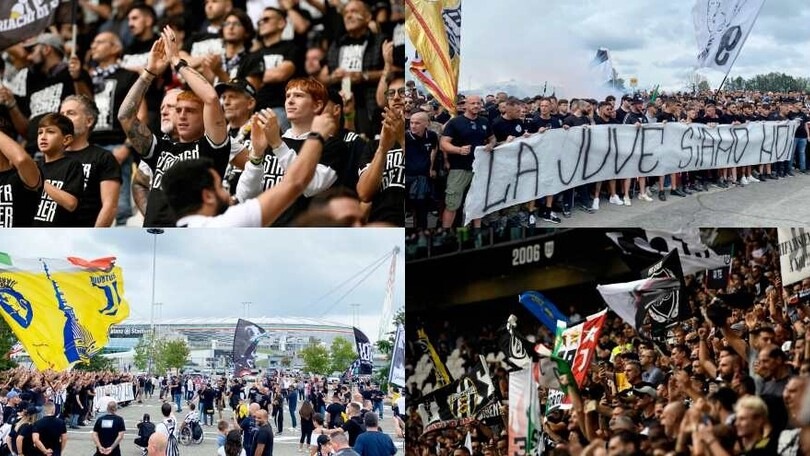 I tifosi Juve riempiono lo Stadium: grande tifo contro la Lazio