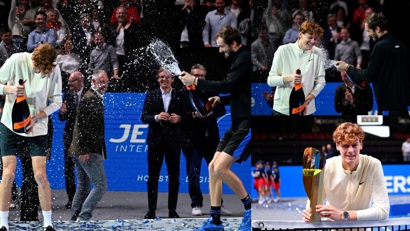 Sinner, la premiazione a Vienna: la festa assieme a Medvedev