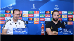 Juventus: Allegri e Higuain presentano la sfida di Champions League, le immagini