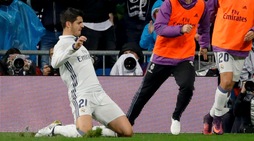 Liga: Real Madrid-Bilbao 2-1, le immagini del gol di Morata