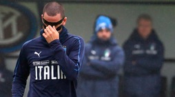 Italia, Bonucci in maschera a Appiano Gentile