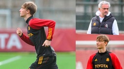 Huijsen, il primo allenamento con la Roma sotto gli occhi di Mourinho