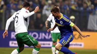 Bosnia-Irlanda 1-1, prima Brady, poi Dzeko