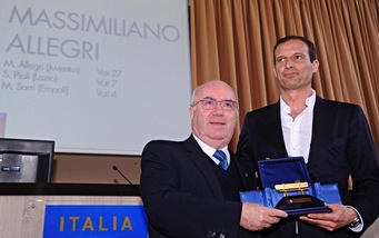 Panchina d'Oro 2014-2015 ad Allegri: «La lotta scudetto continua»