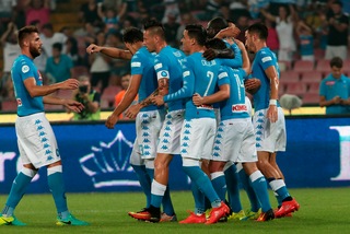 Napoli, le immagini della partita con il Nizza per la festa dei 90 anni
