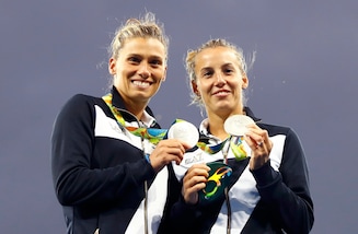 Rio 2016: trampolino d'argento per Tania Cagnotto e Francesca Dallapè, le immagini