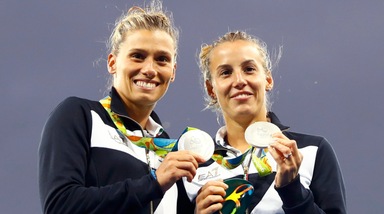 Rio 2016: trampolino d'argento per Tania Cagnotto e Francesca Dallapè, le immagini