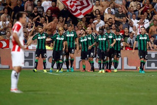 Europa League: il Sassuolo strapazza 3-0 la Stella Rossa, le immagini
