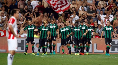 Europa League: il Sassuolo strapazza 3-0 la Stella Rossa, le immagini