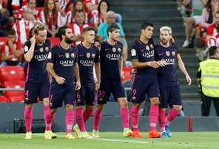 Barcellona, basta Rakitic con il Bilbao. I catalani agganciano il Real e il Las Palmas