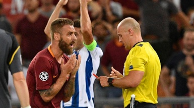 Ufficiale, l'Uefa stanga De Rossi: 3 giornate di squalifica