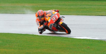 MotoGp Honda, Marquez: «Buone sensazioni anche sul bagnato»