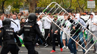 Champions, 8 feriti e 12 arresti a Madrid ai margini di Real-Legia Varsavia