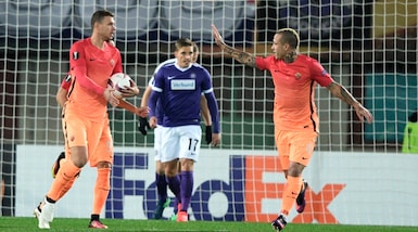 Europa League, Austria Vienna-Roma 2-4: Dzeko doppietta, giallorossi in testa