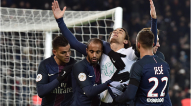Psg-Angers 2-0, Cavani dedica il gol alla Chapecoense