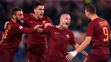 Serie A, Roma-Milan 1-0. Nainggolan lancia la sfida alla Juve