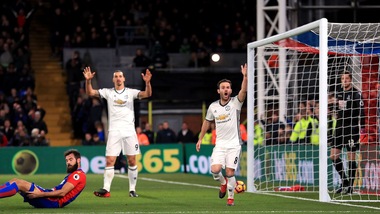Crystal Palace-Manchester United (1-2): Ibrahimovic all'88° chiude il match