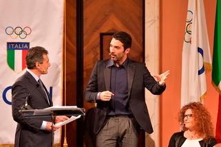 Buffon alla cerimonia dei Collari d'oro del Coni