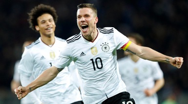 Germania-Inghilterra 1-0: serata magica per Podolski