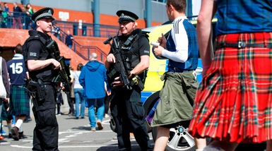 Scozia-Inghilterra, imponenti misure di sicurezza a Glasgow