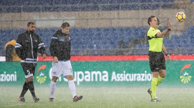Rinvio Lazio-Udinese: le immagini del diluvio