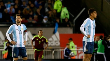 Argentina-Venezuela 1-1, Mondiale a rischio per Messi e Dybala