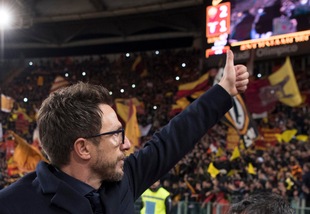 Roma, Di Francesco: «Nainggolan ha giocato un derby da supereroe»