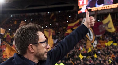 Roma, Di Francesco: «Nainggolan ha giocato un derby da supereroe»