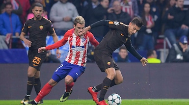 Champions League, Atletico Madrid-Roma 2-0: Griezmann e Gameiro stendono i giallorossi