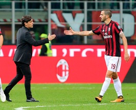 Milan, Montella: «Bonucci? Se sbaglia e vinci 5-1 è cambiato il vento»