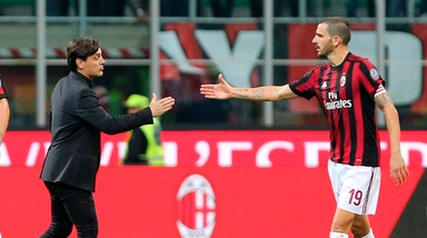 Milan, Montella: «Bonucci? Se sbaglia e vinci 5-1 è cambiato il vento»