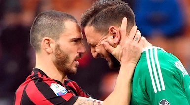 Milan, Donnarumma in lacrime dopo la contestazione: Bonucci lo rincuora