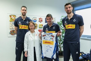 La nazionale maschile all'Ospedale Pediatrico di Cagliari