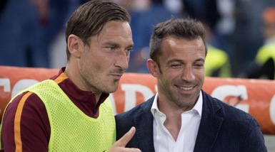 Del Piero insieme con Totti nella programmazione speciale di Sky Sport
