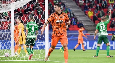 Juventus-Ferencvaros 1-0 dopo 45': Morata gol, CR7 sbaglia a porta vuota