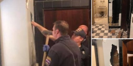 Incredibile negli Usa, pompieri trovano un uomo nudo in una parete