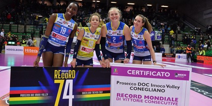 Conegliano è la primatista assoluta mondiale: 74a vittoria consecutiva