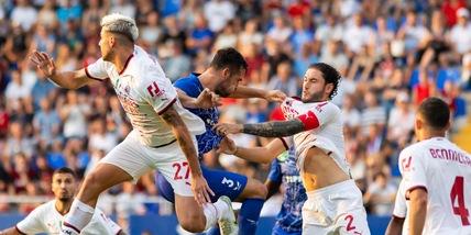 ZTE-Milan 3-2: tre gol in 26', poi la reazione con Giroud e Krunic