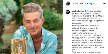 Bossari: "Ho avuto un tumore alla gola, mesi di chemio e radioterapia"