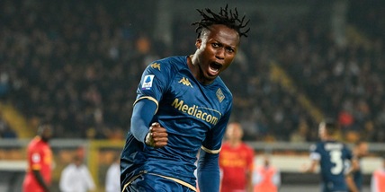 Lecce-Fiorentina 1-1: Kouamé risponde a Ceesay, Italiano in ansia per Jovic