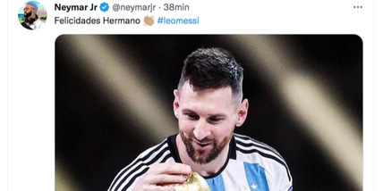 Mondiale: Messi in trionfo, Neymar gli rende omaggio