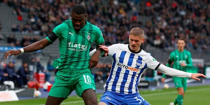 Thuram jr non incide, l'Hertha travolge il Gladbach. Crolla l'Eintracht