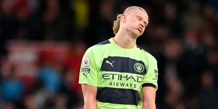 Haaland, la doppia occasione fallita in Nottingham Forest-City VIDEO