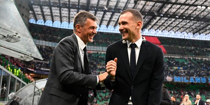 Maldini e Shevchenko, Milan-Inter Champions è amarcord a bordocampo