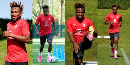 Chukwueze, primo allenamento con il Milan: le immagini