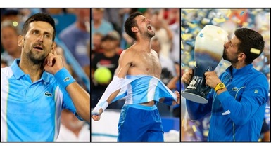 Djokovic fuori controllo, si strappa la maglietta per la gioia